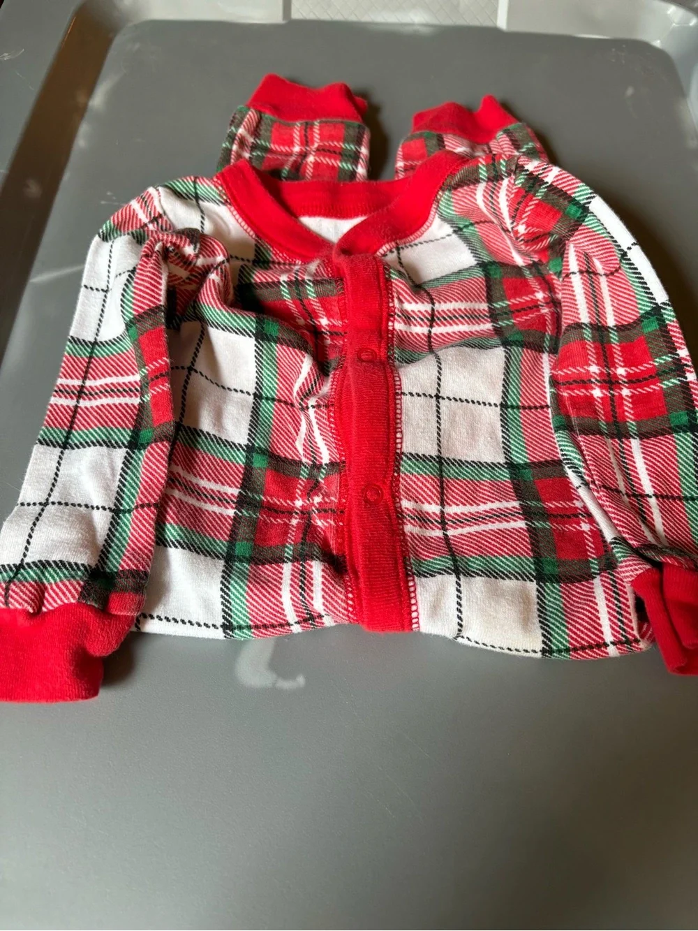 Carter's Red, Green & White Plaid Infant Footed Pajamas